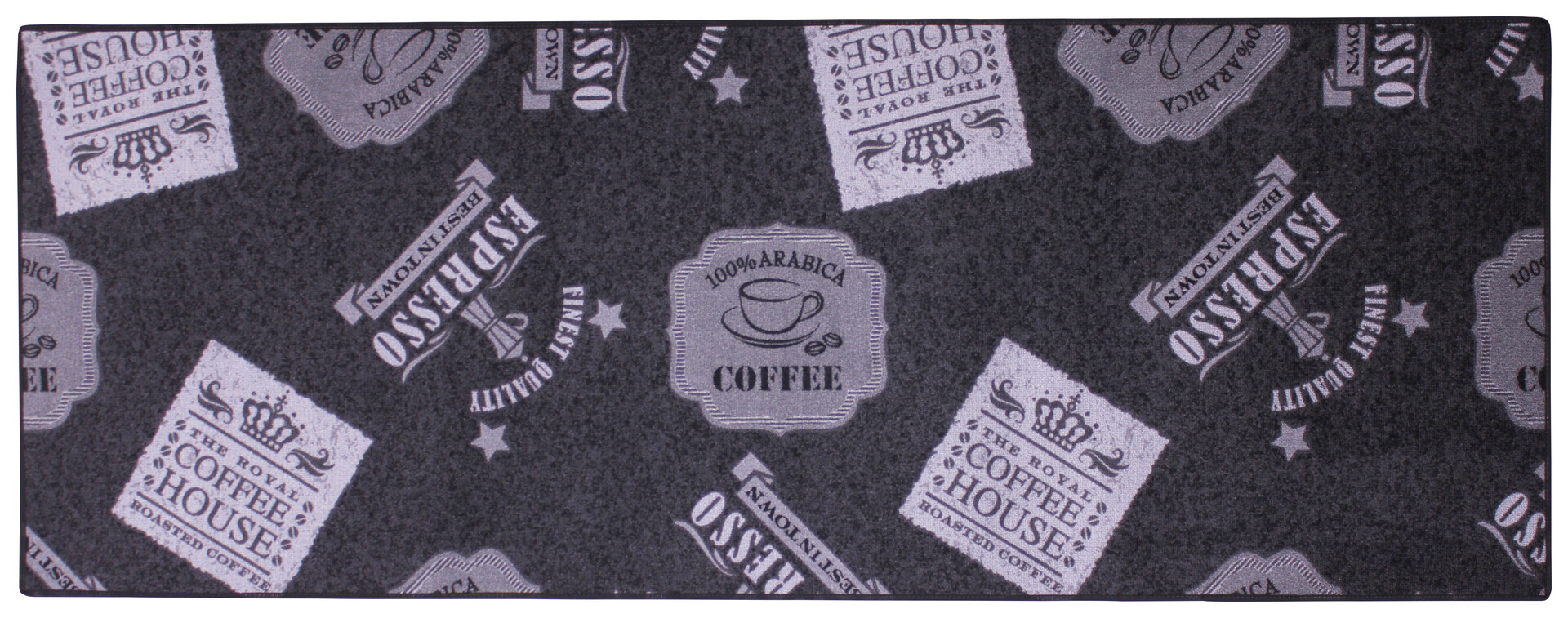 Küchenläufer Coffe Patterns grau B/L: ca. 67x180 cm