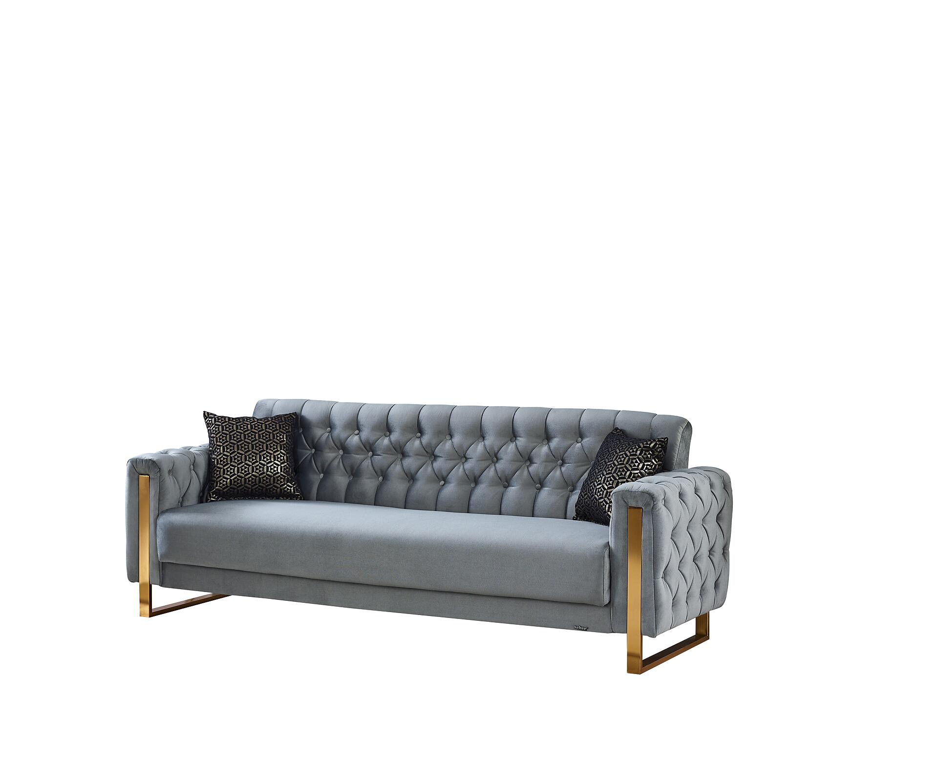 Schlafsofa Crystal braun grau B/H/T: ca. 235x86x87 cm