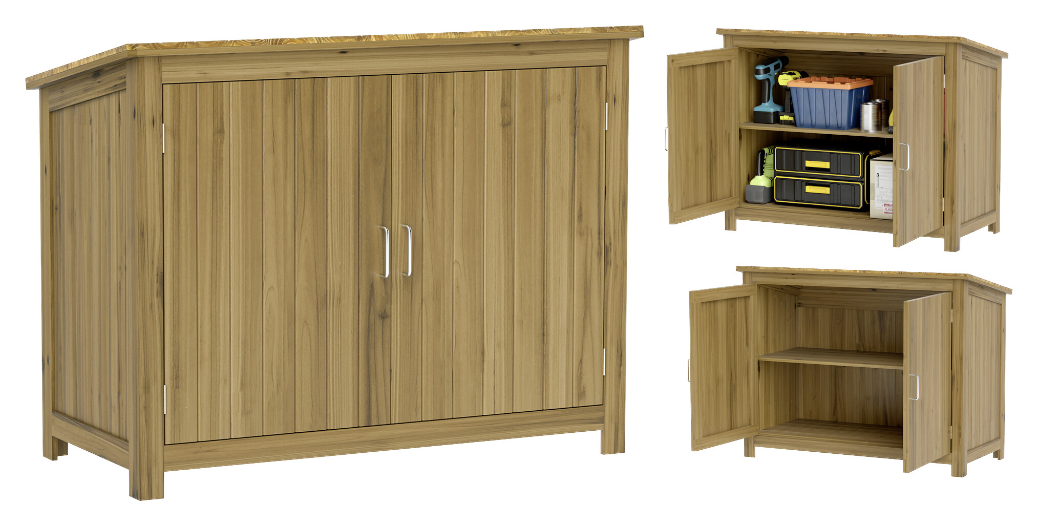 Outsunny Gartenschrank braun Holz B/H/L: ca. 50x85x110 cm