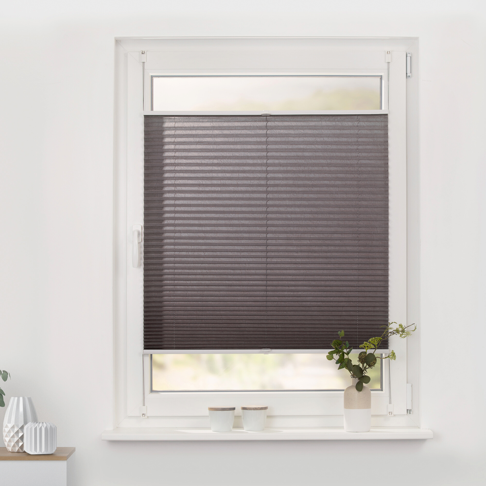 LICHTBLICK Spannplissee taupe B/L: ca. 80x210 cm