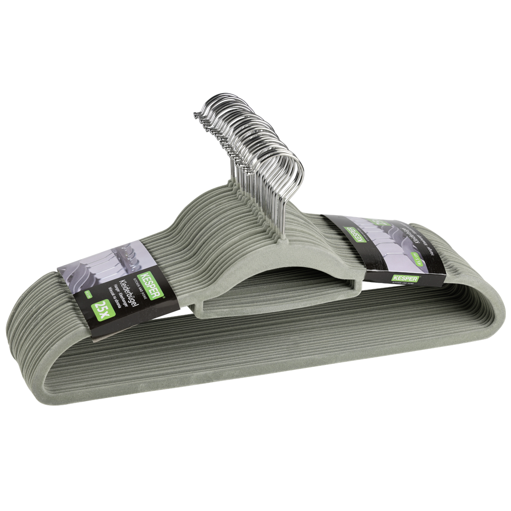 Kesper Kleiderbügel 25tlg. grau Kunststoff