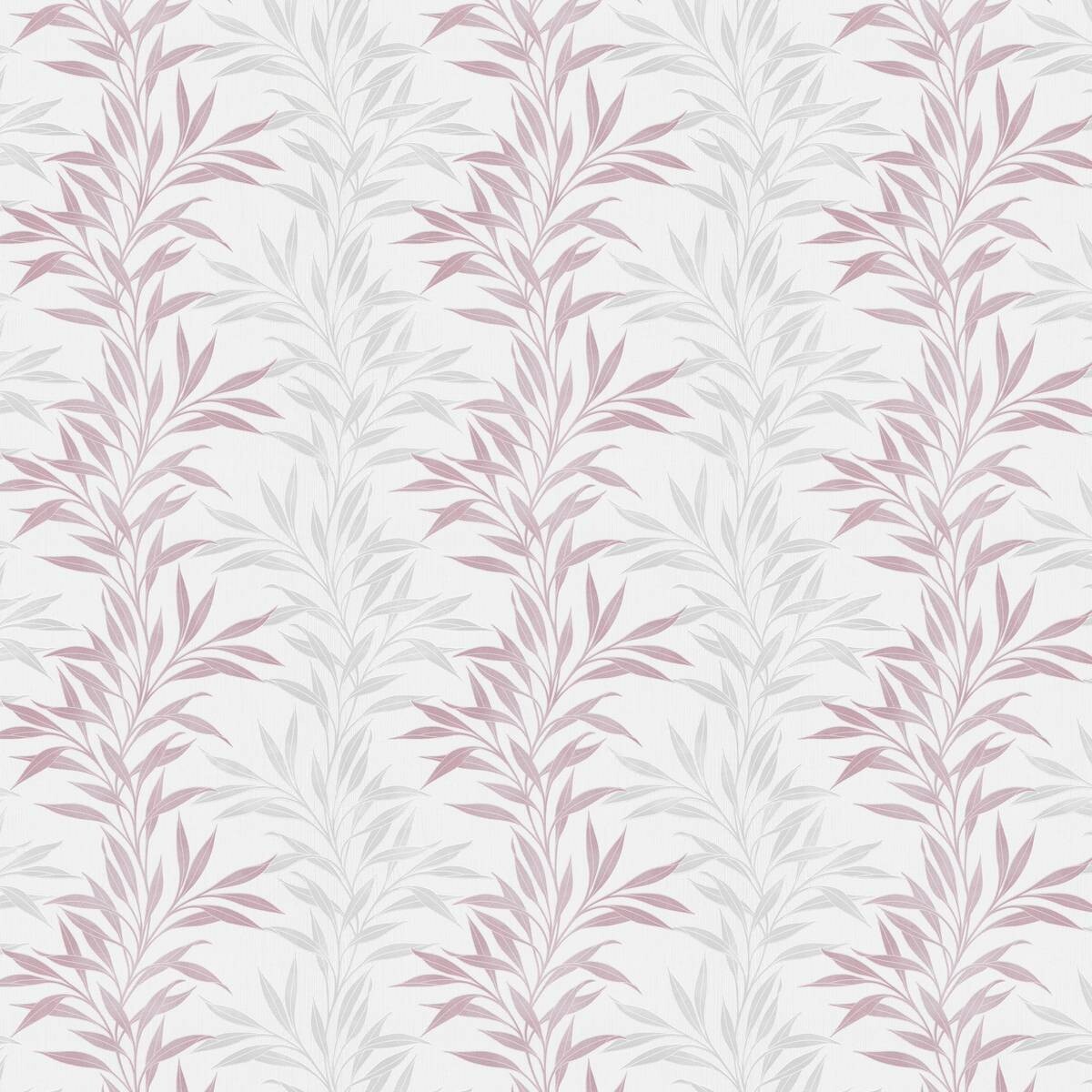 Vliestapete Blätter rosa grau weiß B/L: ca. 53x1005 cm
