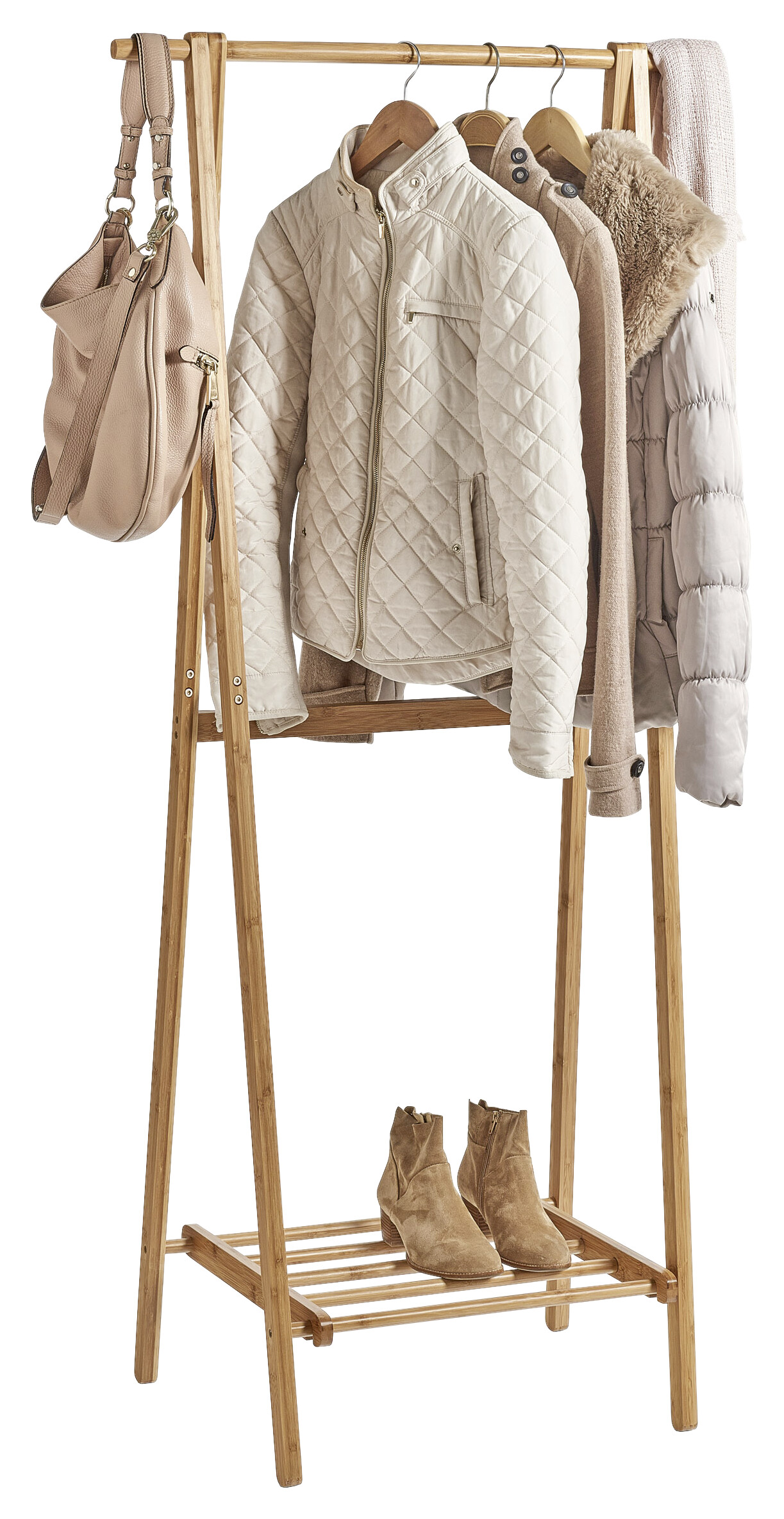 Zeller Garderobenständer natur Bambus B/H/T: ca. 74x159x46 cm Zeller Garderobenständer natur Bambus B/H/T: ca. 74x159x46 cm