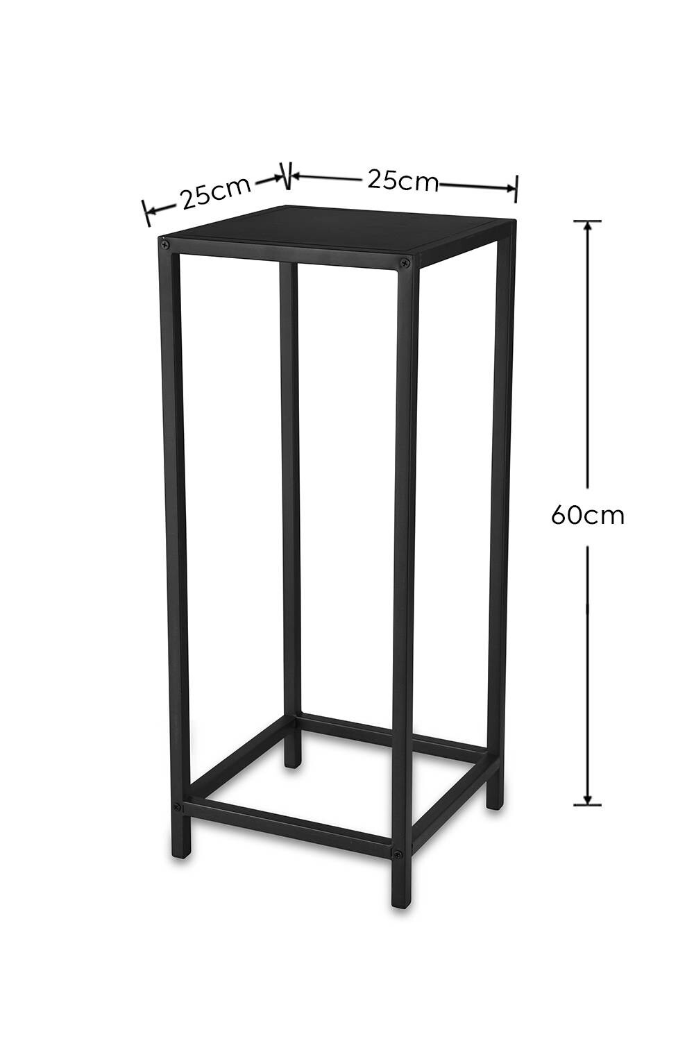 Beistelltisch Vera schwarz lackiert Metall B/H/T: ca. 25x60x25 cm
