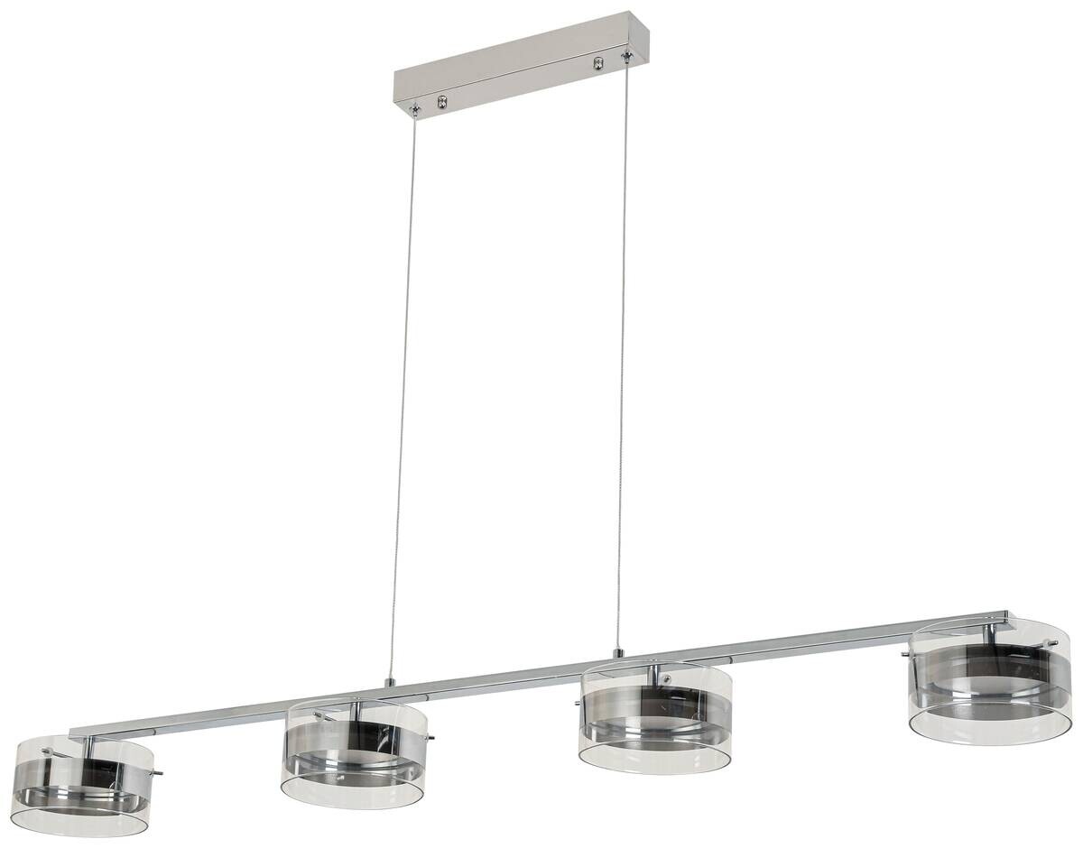 POCOline Pendelleuchte Annabell Chrom Metall Glas B/H: ca. 15x120 cm