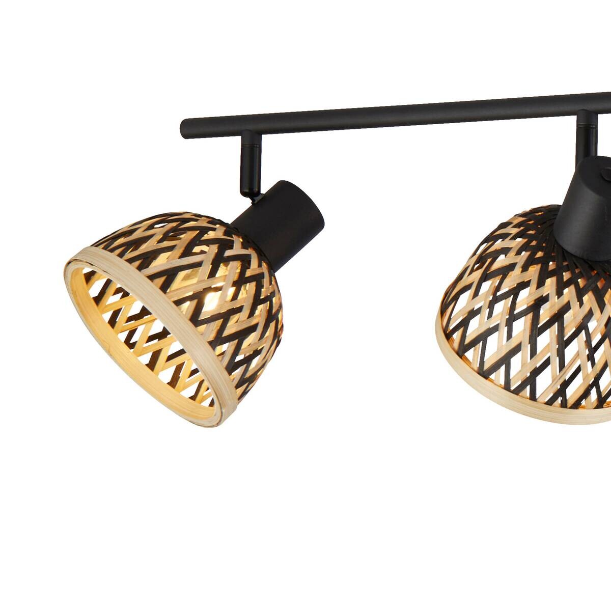 Searchlight Strahler Lance schwarz Stahl Bambus B/H/L: ca. 13x22x94 cm E14 4 Brennstellen