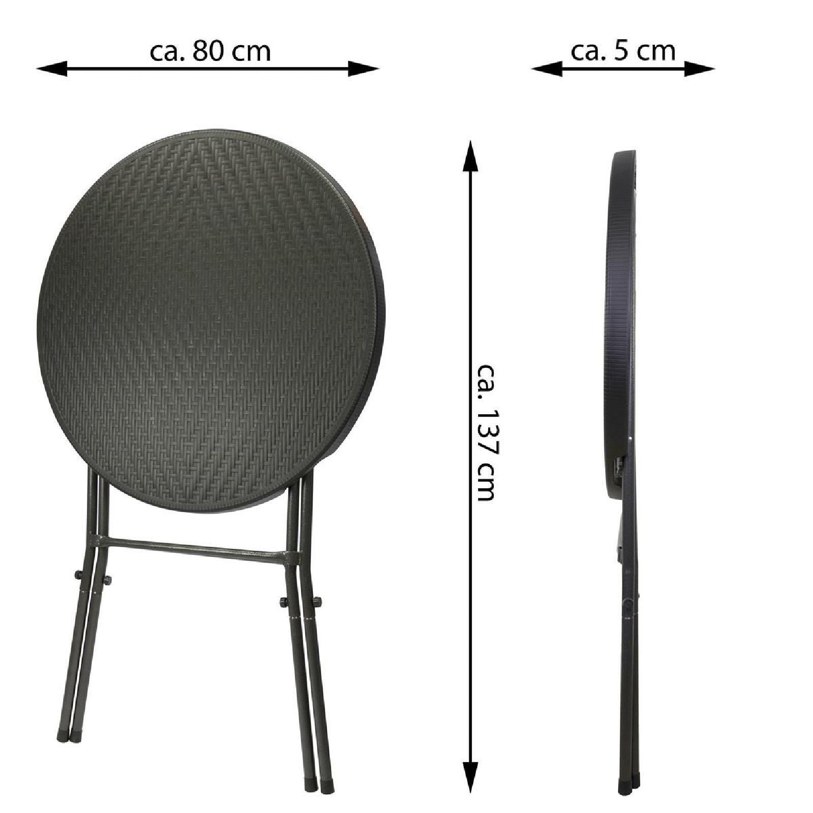 VCM Stehtisch schwarz Kunststoff H/D: ca. 110x80 cm