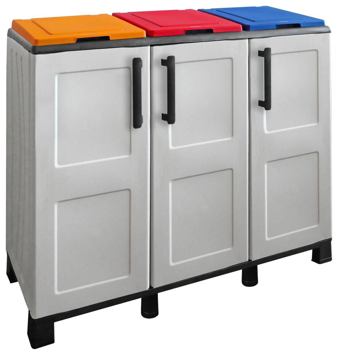 ArtPlast Mülltrennungsschrank Idea hellgrau Kunststoff B/H/T: ca. 102x90x37 cm