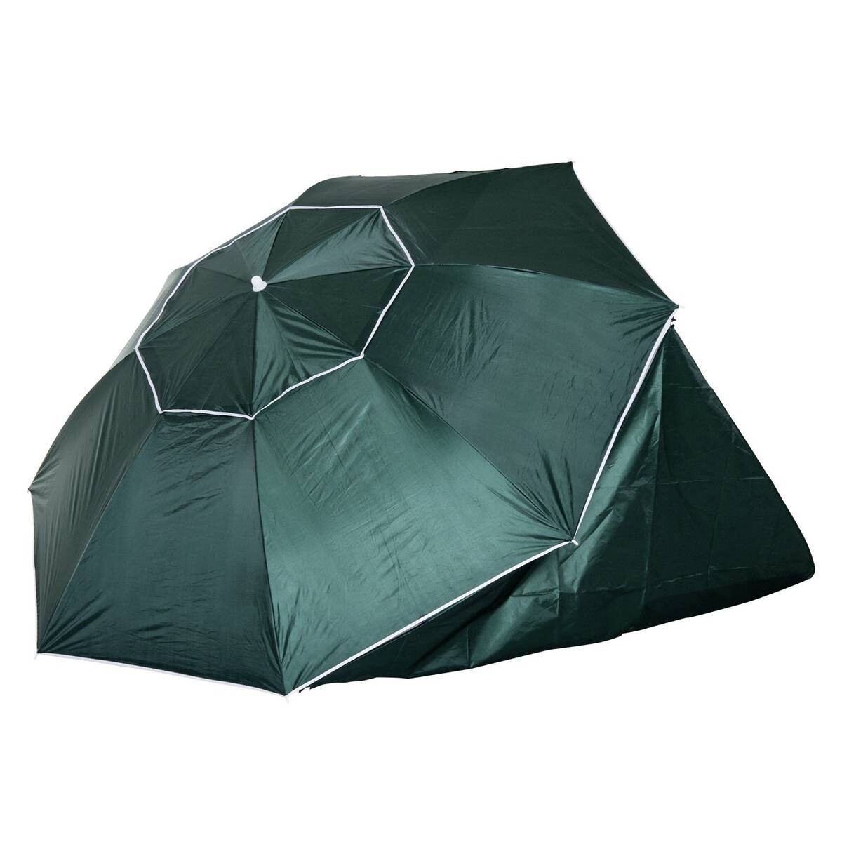 Outsunny Strandschirm-/Strandzelt 2in1 dunkelgrün Metall H/D: ca. 222x210 cm