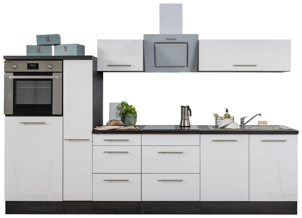 Respekta Küchenblock Amanda weiß Hochglanz B/H/T: ca. 300x200x60 cm