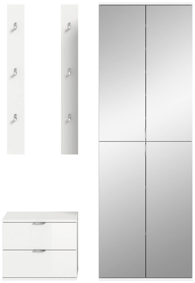 Garderobe PROJEKT X weiß weiß Hochglanz B/H/T: ca. 128x191x37 cm