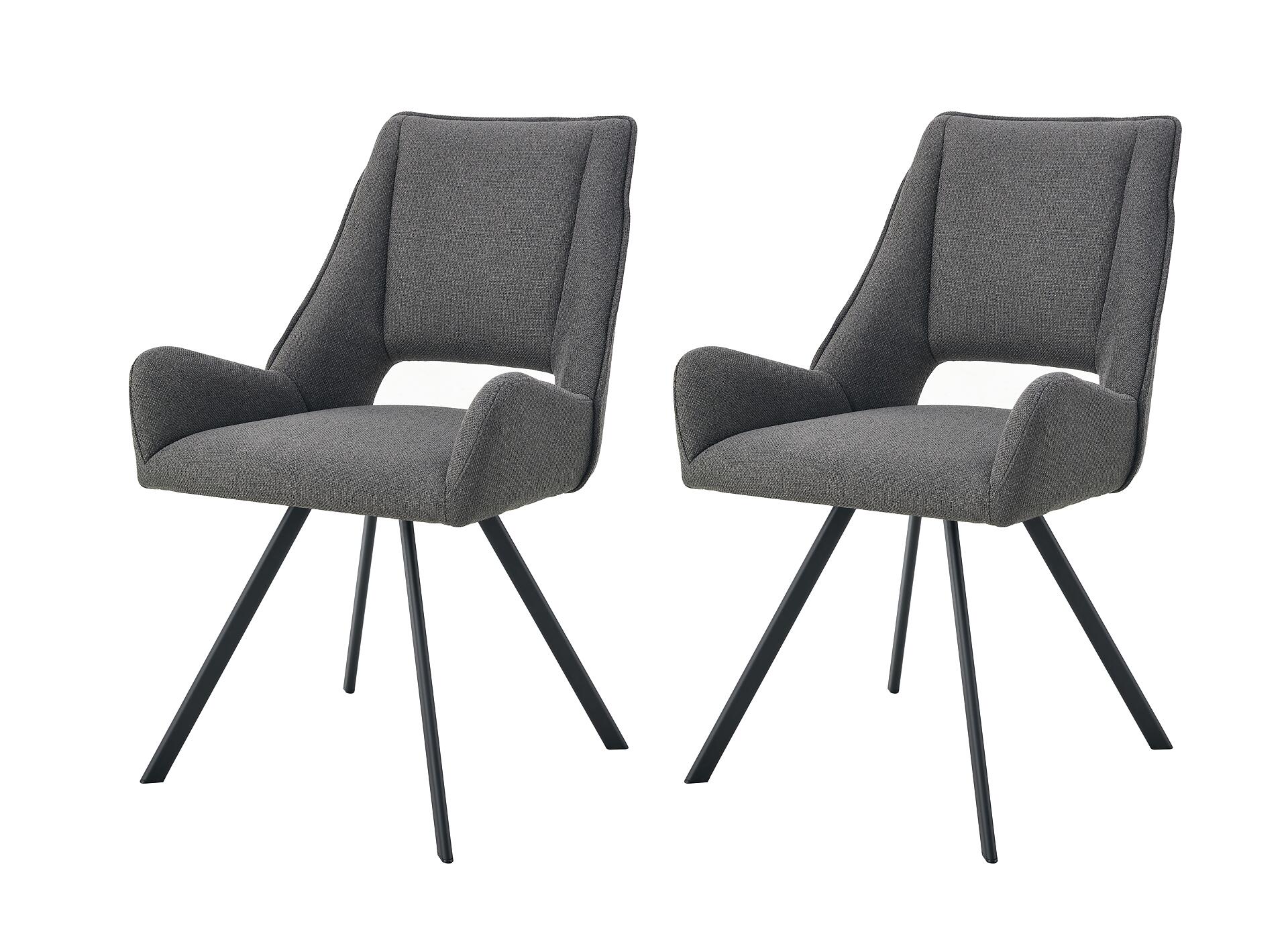 Stuhl HELEN, 2er Set anthrazit schwarz B/H/T: ca. 56x91x63 cm