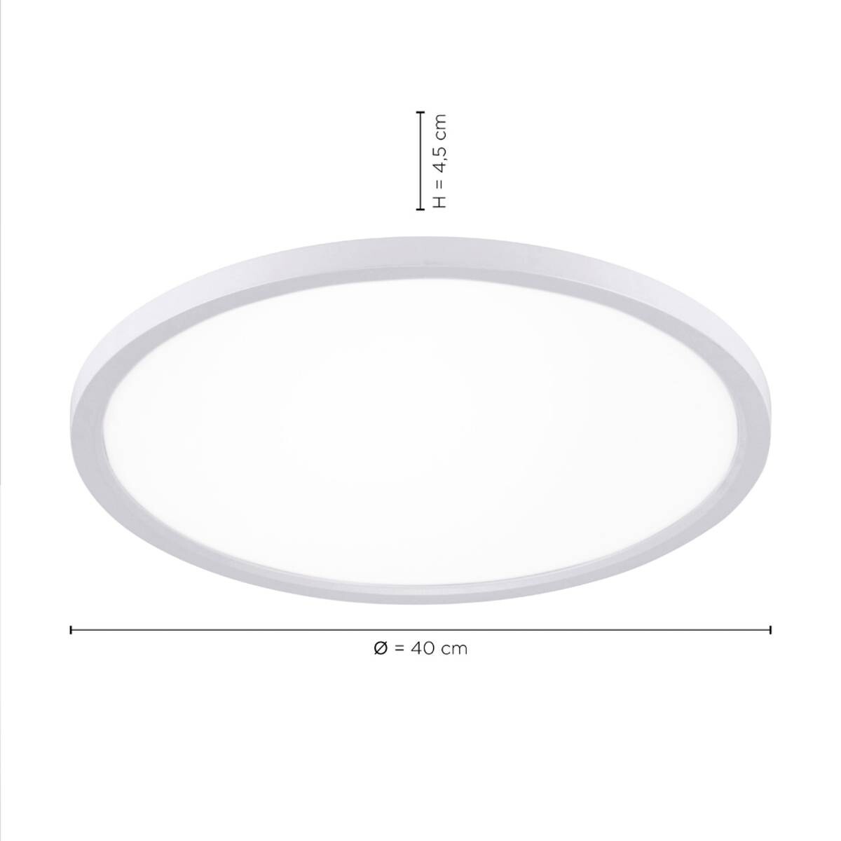 Just Light LED-Deckenpanel FLAT 15571-16 weiß Metall Kunststoff H/D: ca. 4,5x40 cm 1 Brennstellen