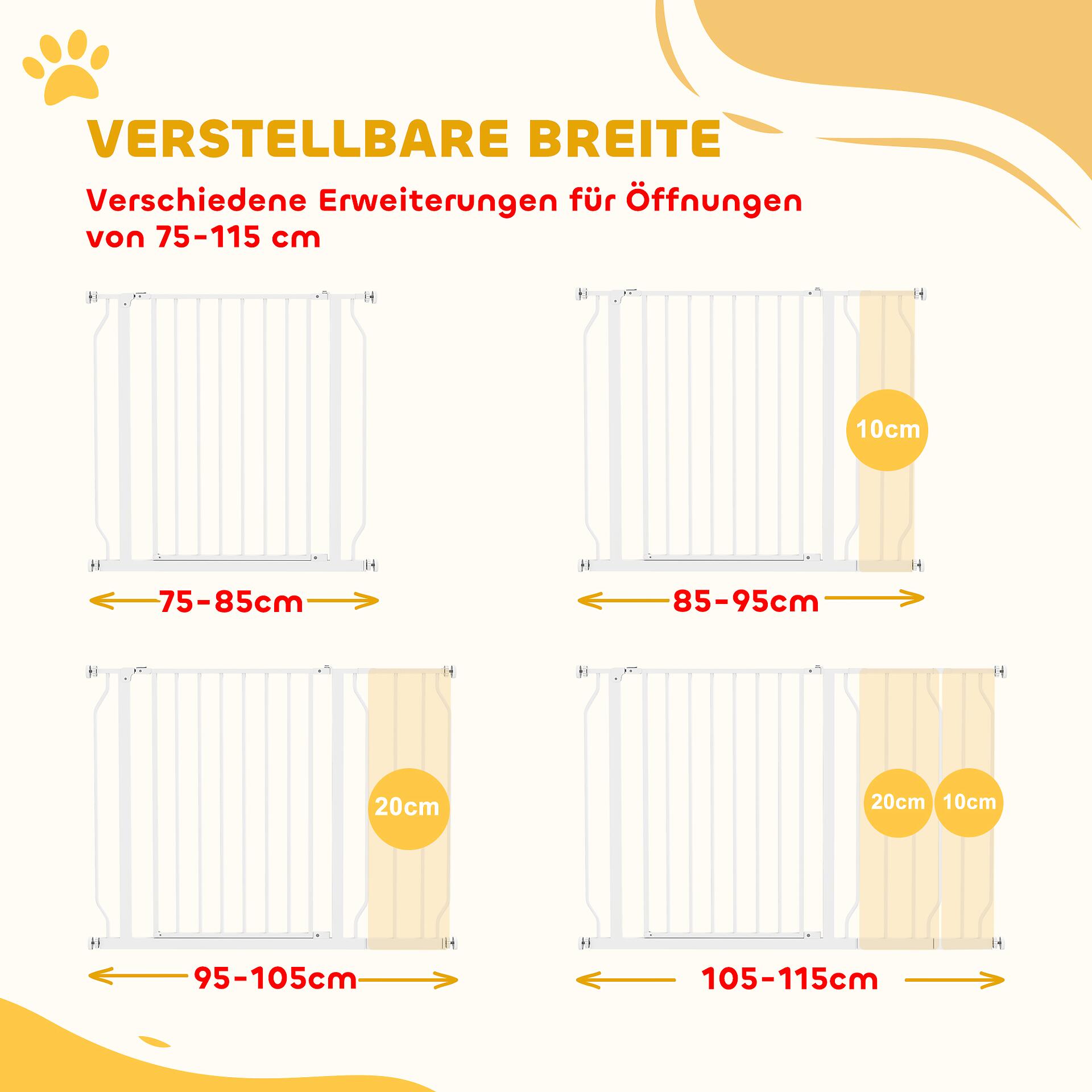 PawHut Schutzgitter weiß Kunststoff B/H/L: ca. 3x76x115 cm