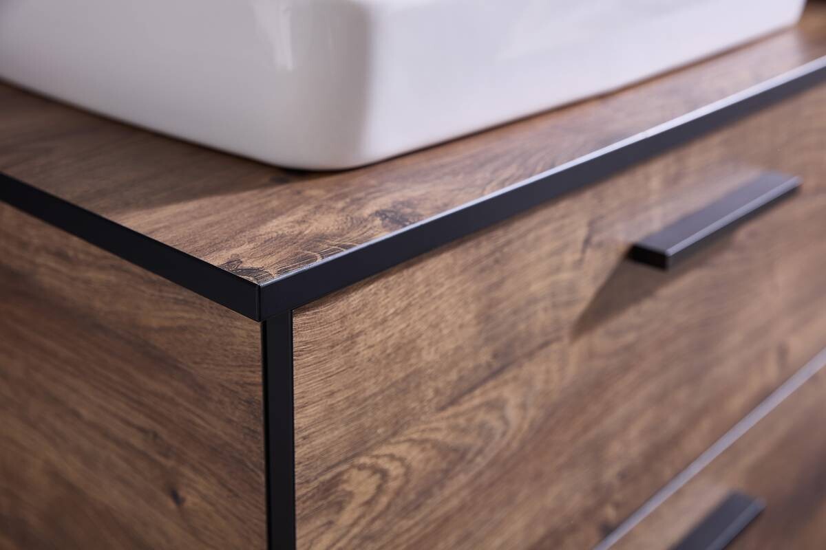 Waschbeckenunterschrank Quickset 374 Eiche Ribeck Nachbildung B/H/T: ca. 73x61,6x44,5 cm