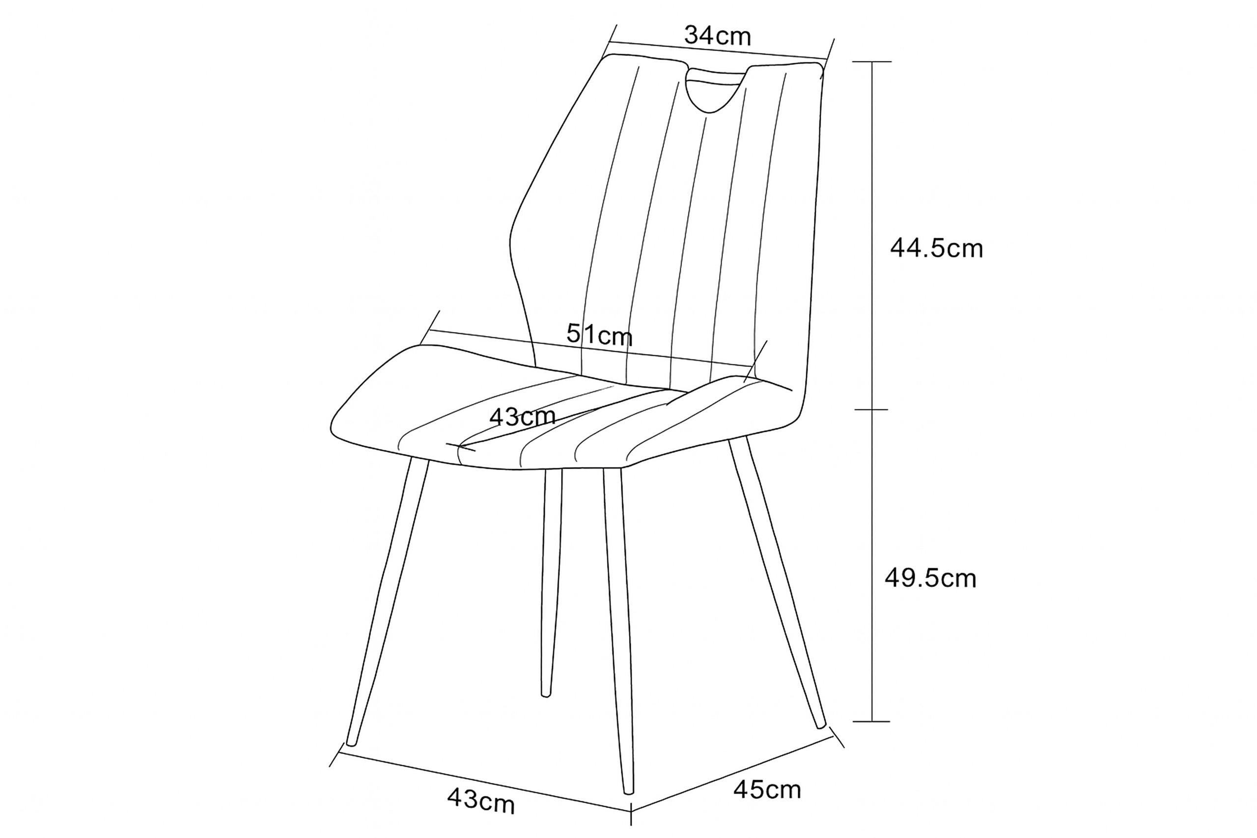 Stuhl CHRISTIN, 2er Set creme Samt B/H/T: ca. 52x58x75 cm