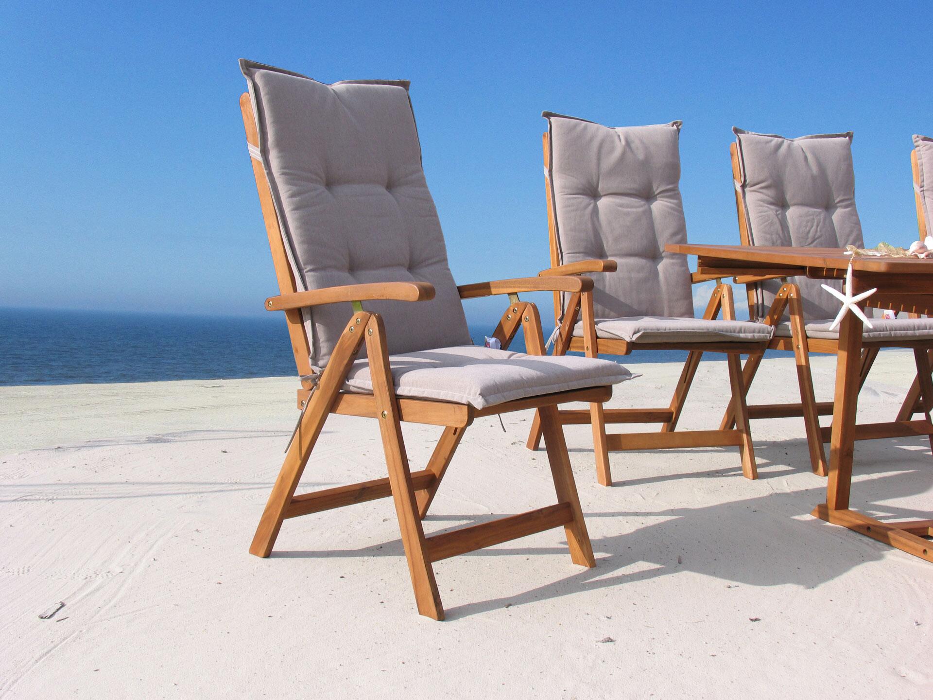 Grasekamp Auflagen für Hochlehner sand Polyester-Mischgewebe B/H/L: ca. 52x6x120 cm