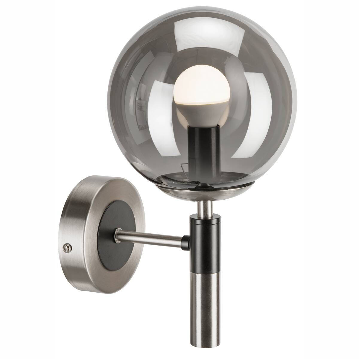 Lamkur Wandleuchte Chrom Stahl Glas B/H/L: ca. 19x26,5x19 cm E14 1 Brennstellen