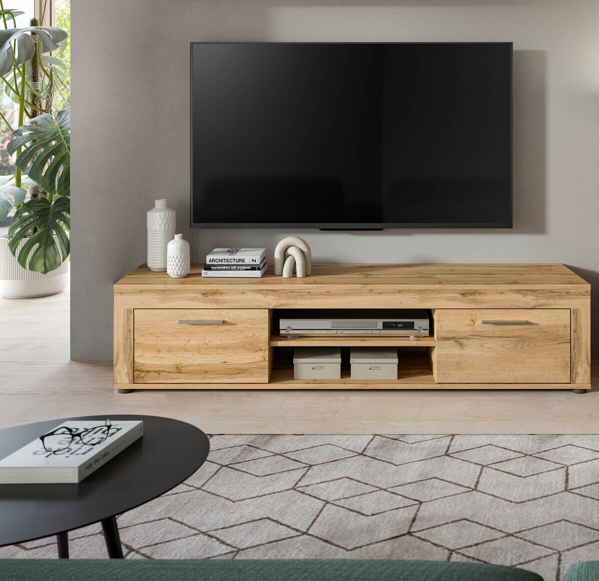 Lowboard Jam Eiche Wotan Nachbildung B/H/T: ca. 160x37x40 cm