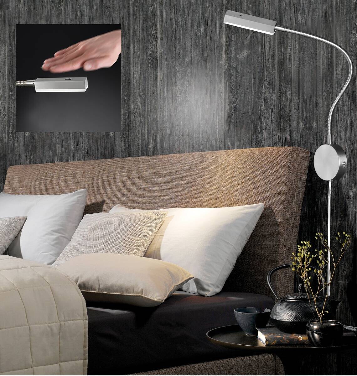 Fischer & Honsel LED-Wandspot 30603 nickel matt Acryl Metall B/H/T: ca. 8x59x48 cm 1 Brennstellen