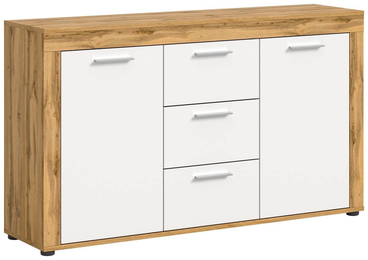 Sideboard Jam Eiche Wotan Nachbildung weiß B/H/T: ca. 125x80x35 cm