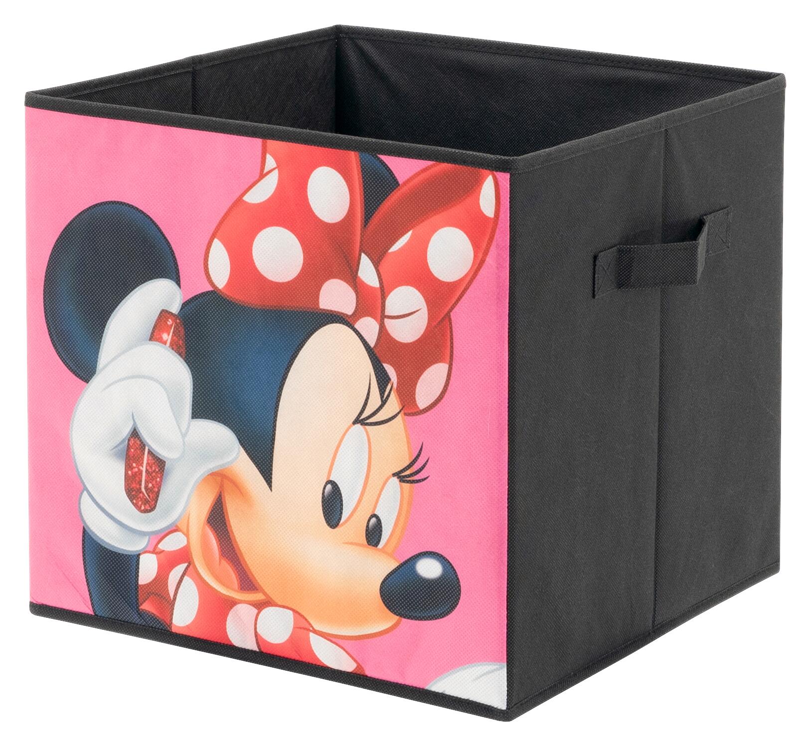 Stoffbox Mickey/Minnie schwarz B/H/T: ca. 32x32x32 cm