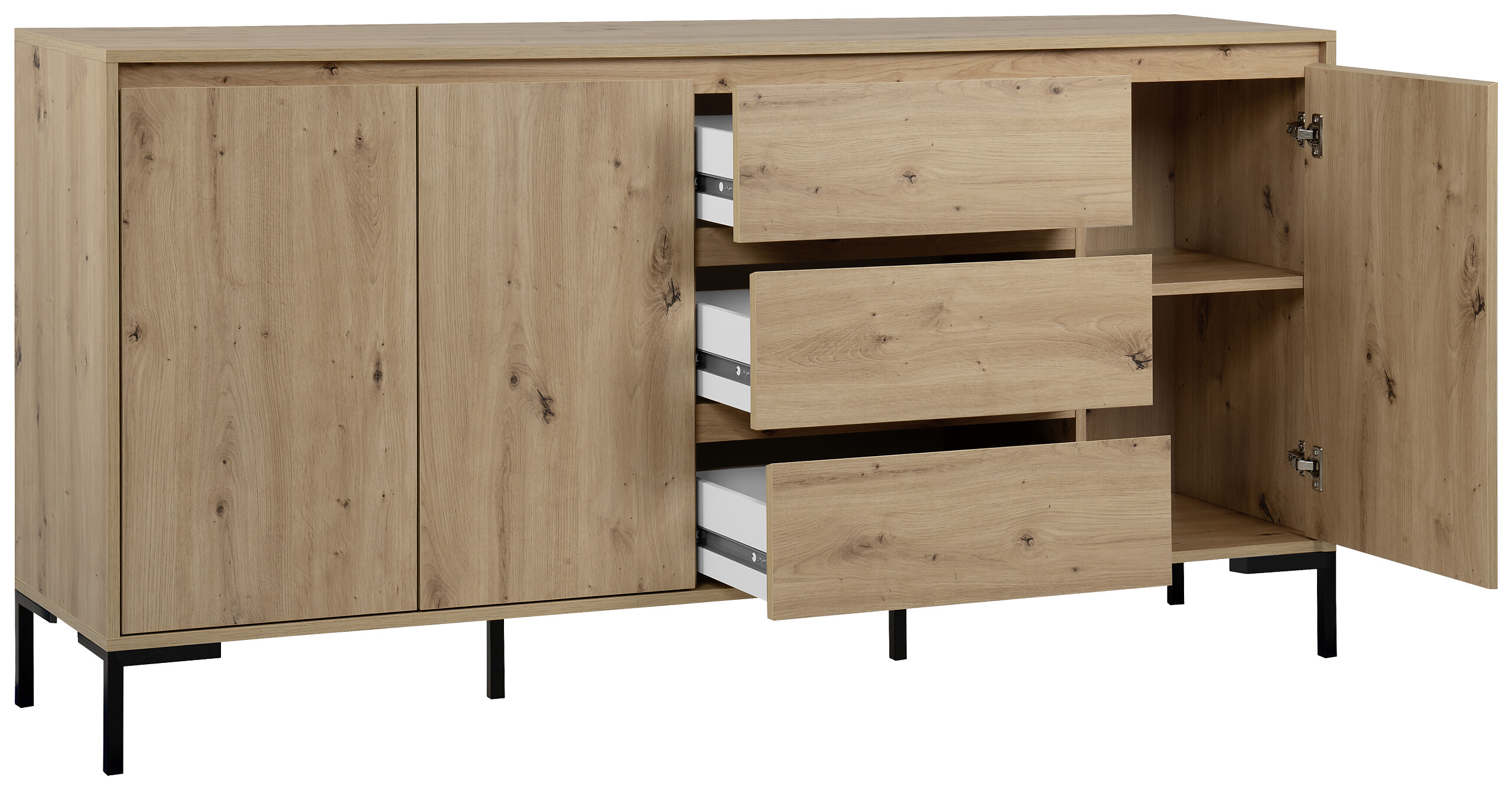Sideboard Korsika Eiche Artisan Nachbildung B/H/T: ca. 170x87x40 cm