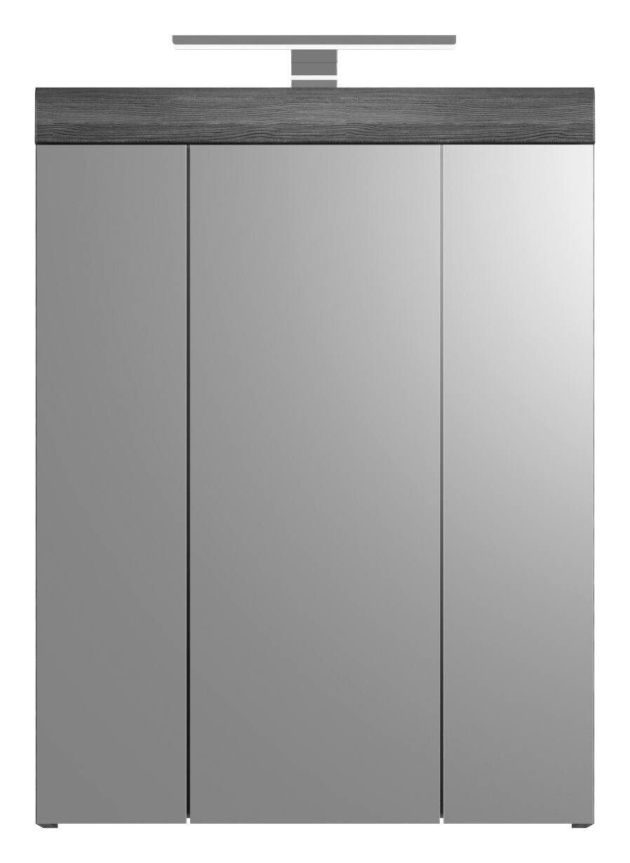 Badezimmer-Set Scout Rauchsilber Nachbildung weiß Hochglanz B/H/T: ca. 60x191x34 cm