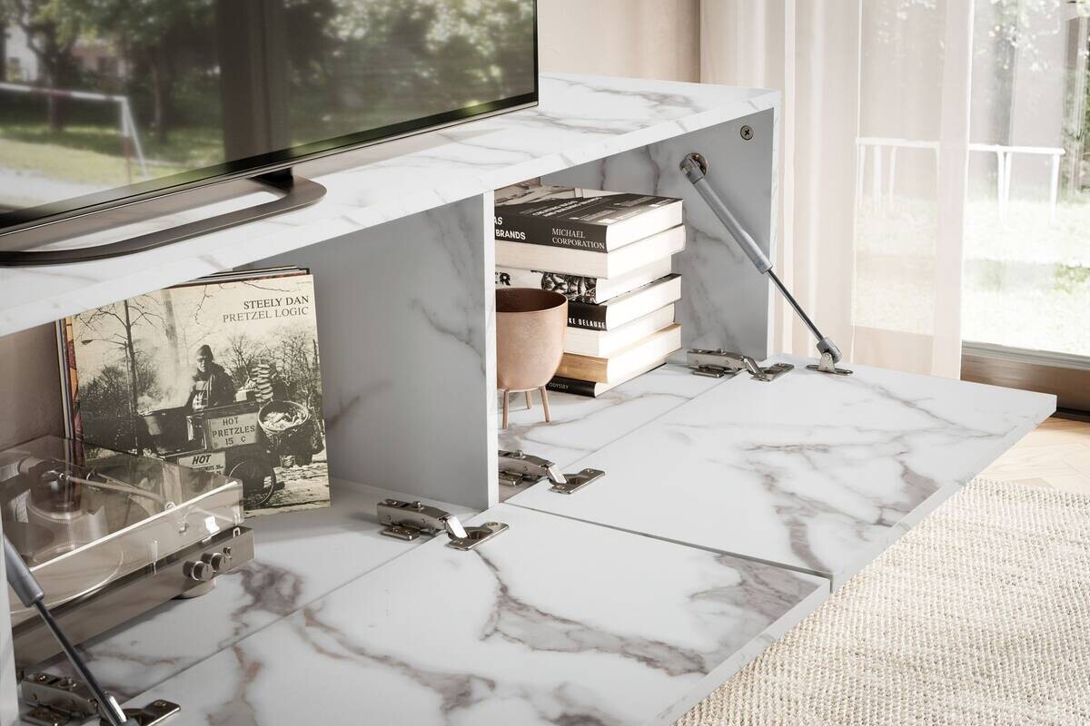 Lowboard weiß Marmor Optik B/H/T: ca. 160x30x30 cm