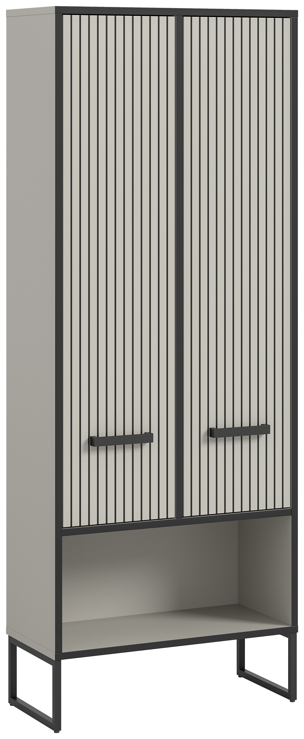 Badhochschrank BAGNO schwarz Kaschmirgrau Nachbildung B/H/T: ca. 59x159x32 cm