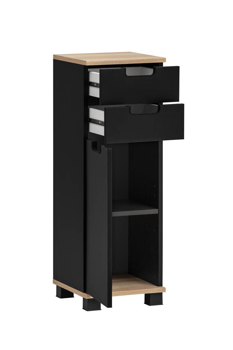 Schrank Emmik schwarz matt Eiche Eiche weiß Nachbildung B/H/T: ca. 30,3x88,1x32,6 cm