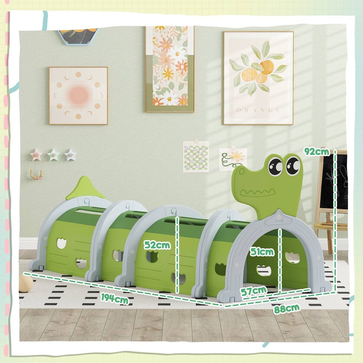 AIYAPLAY Spieltunnel B/H/L: ca. 88x92x194 cm