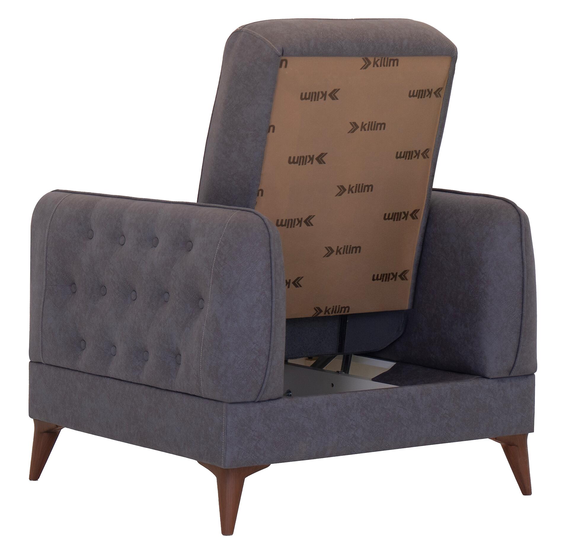 Sofa 3-2-1 Mislina blaugrau Microfaser