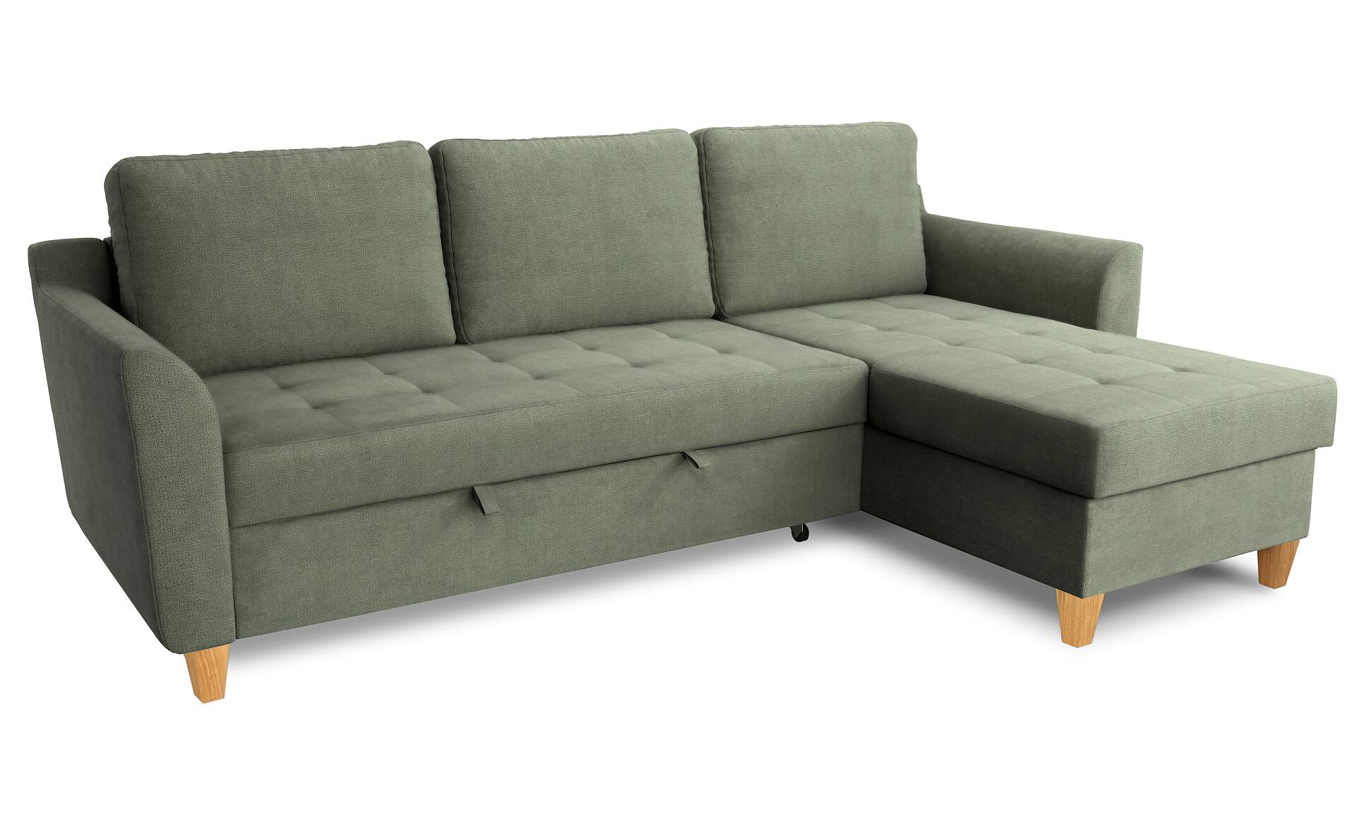 Ecksofa mit Bettfunktion und Bettkasten hellgrün Microfaser B/H/T: ca. 231x86x150 cm Ecksofa mit Bettfunktion und Bettkasten hellgrün Microfaser B/H/T: ca. 231x86x150 cm