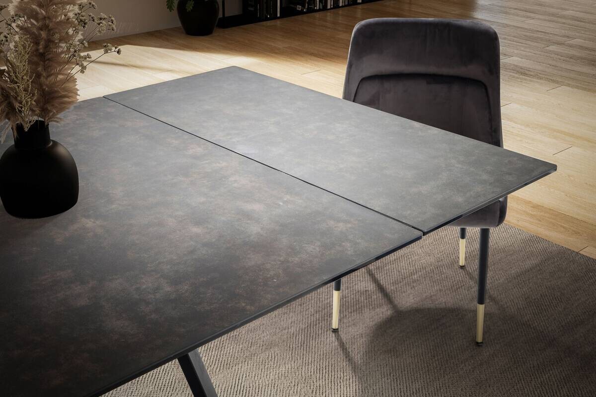 Esstisch schwarz Marmor Optik B/H/T: ca. 180x76x95 cm