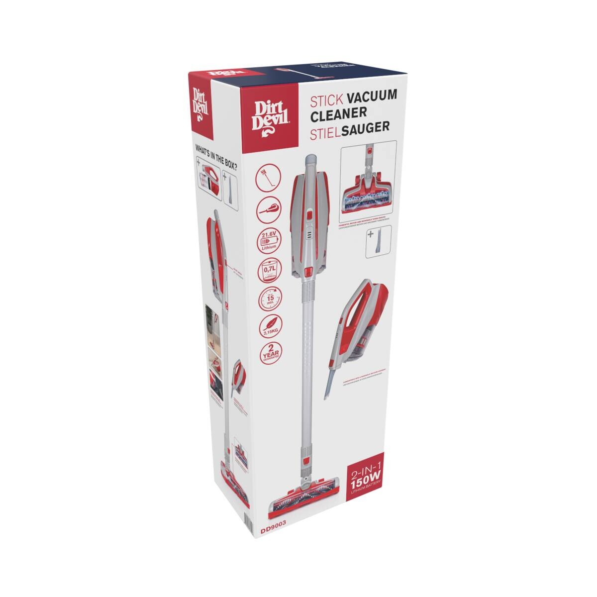 Dirt Devil Hand-/Stielstaubsauger DD9003 grau rot