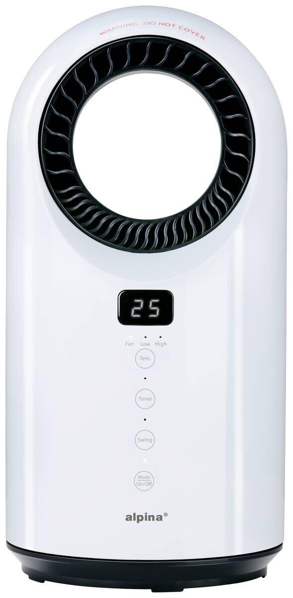 alpina Heizstrahler weiß schwarz Kunststoff ca. 1500 W