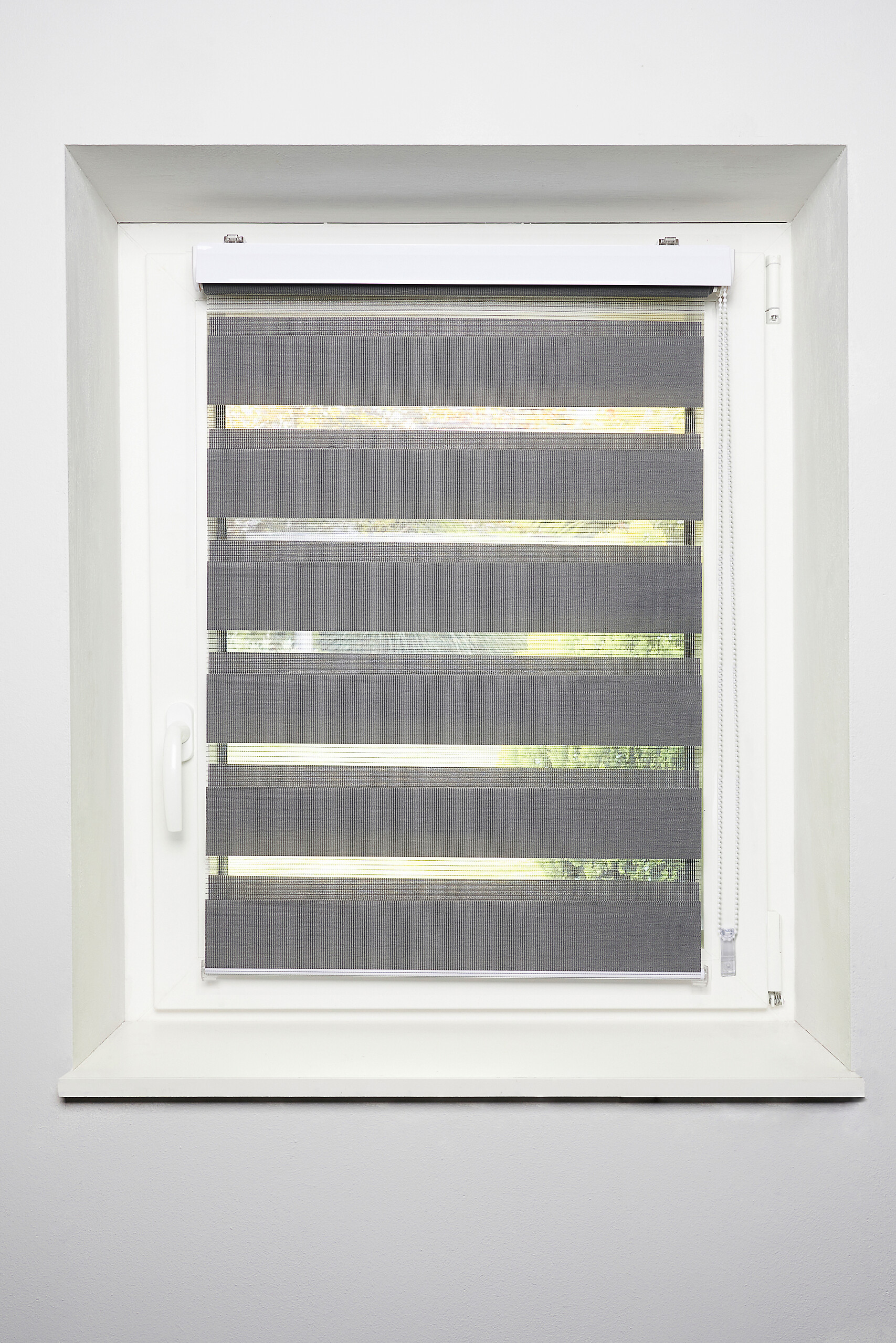 Doppelrollo mit Blende grau B/L: ca. 80x210 cm