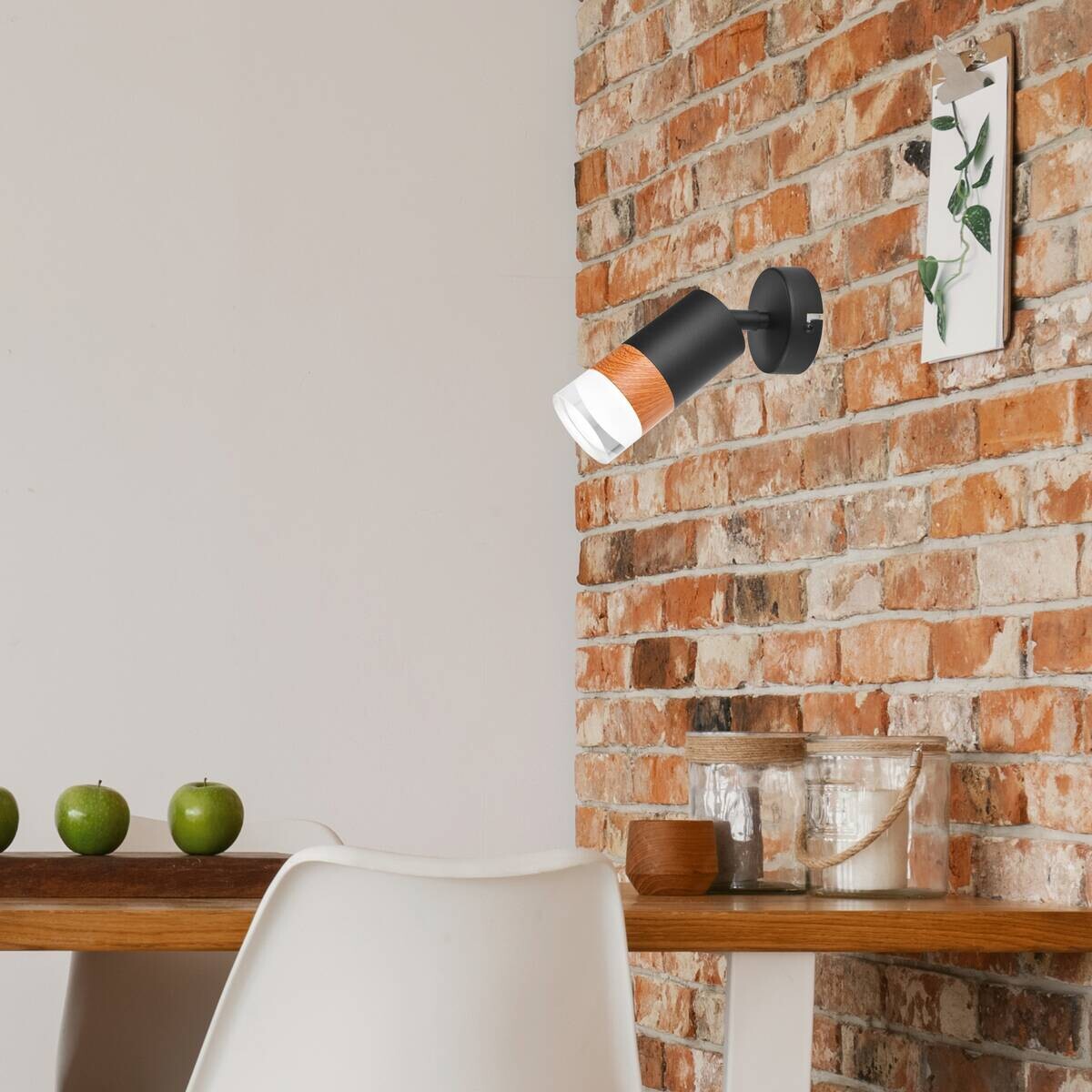 Lamkur Deckenleuchte schwarz Glas Stahl B/H/L: ca. 8x19x8 cm 1 Brennstellen