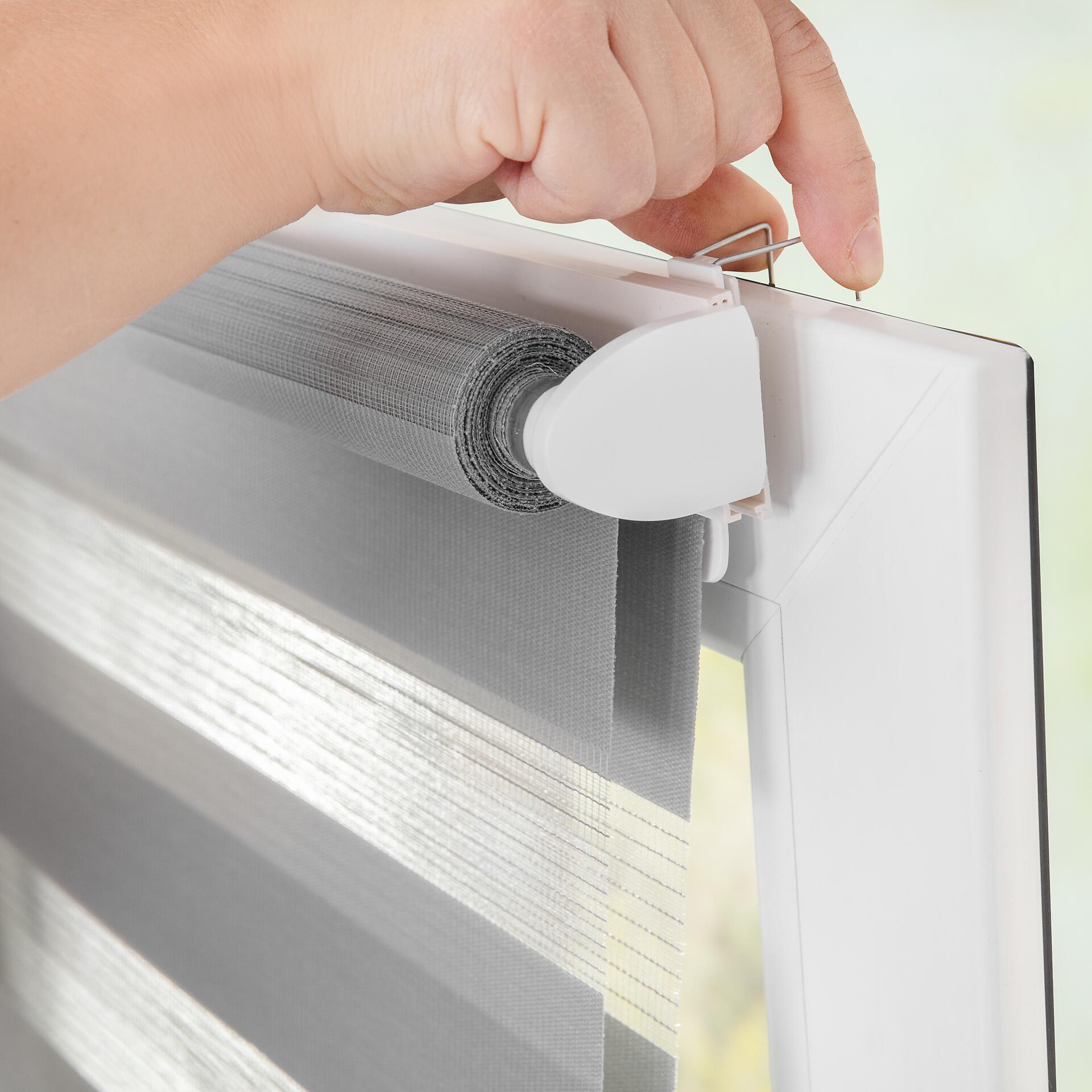 LICHTBLICK Klemmträger für Doppelrollos weiß 2 Packstücke