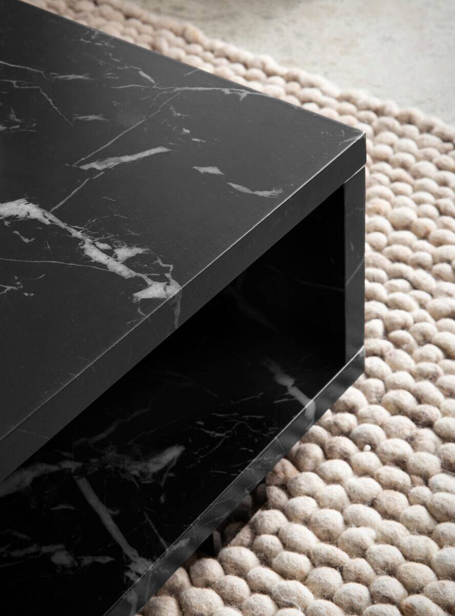 Wohnling Couchtisch schwarz Marmor B/H/T: ca. 100x25x50 cm
