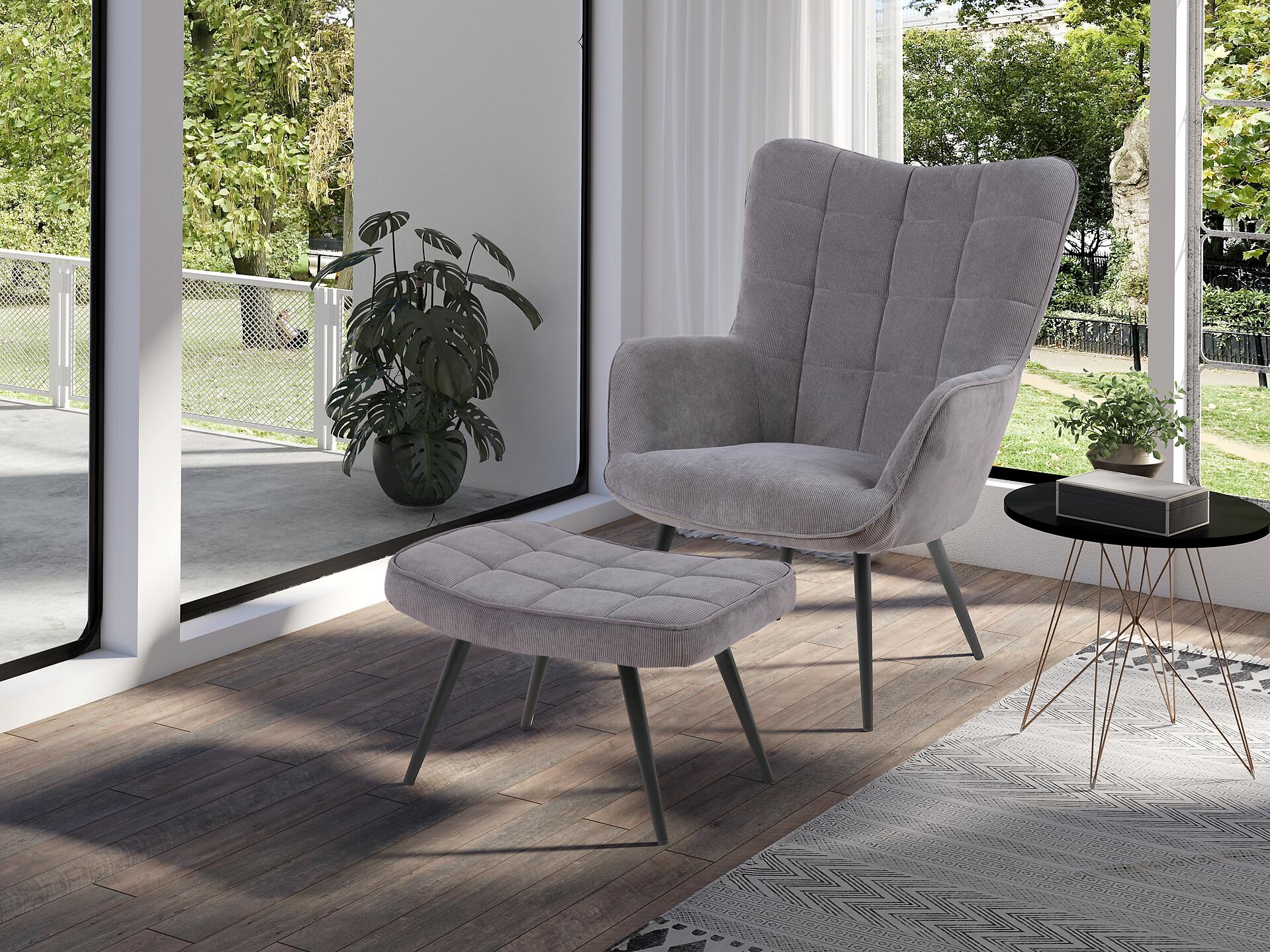 byLIVING Sessel UTA grau schwarz Stoff Metall B/H/T: ca. 72x97x80 cm byLIVING Sessel UTA grau schwarz Stoff Metall B/H/T: ca. 72x97x80 cm