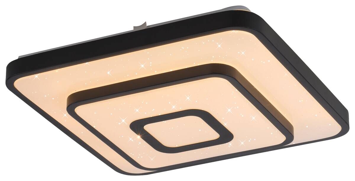 Just Light LED-Deckenleuchte Turanus schwarz B/H/L: ca. 37,5x8,5x37,5 cm