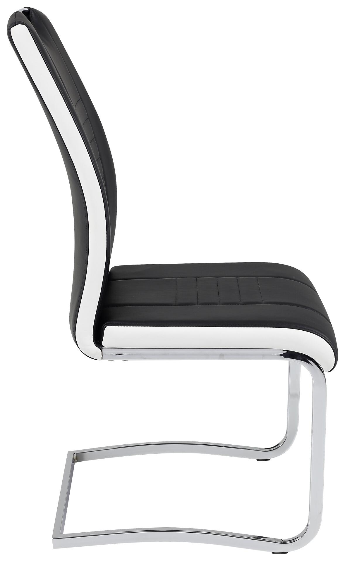 Schwingstuhl Tabea 4er Set schwarz weiß Kunstleder Kunstleder B/H/T: ca. 43x99x61 cm