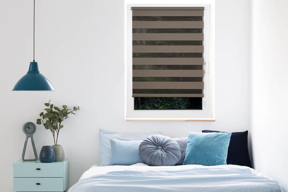 Doppelrollo Just braun B/L: ca. 60x160 cm