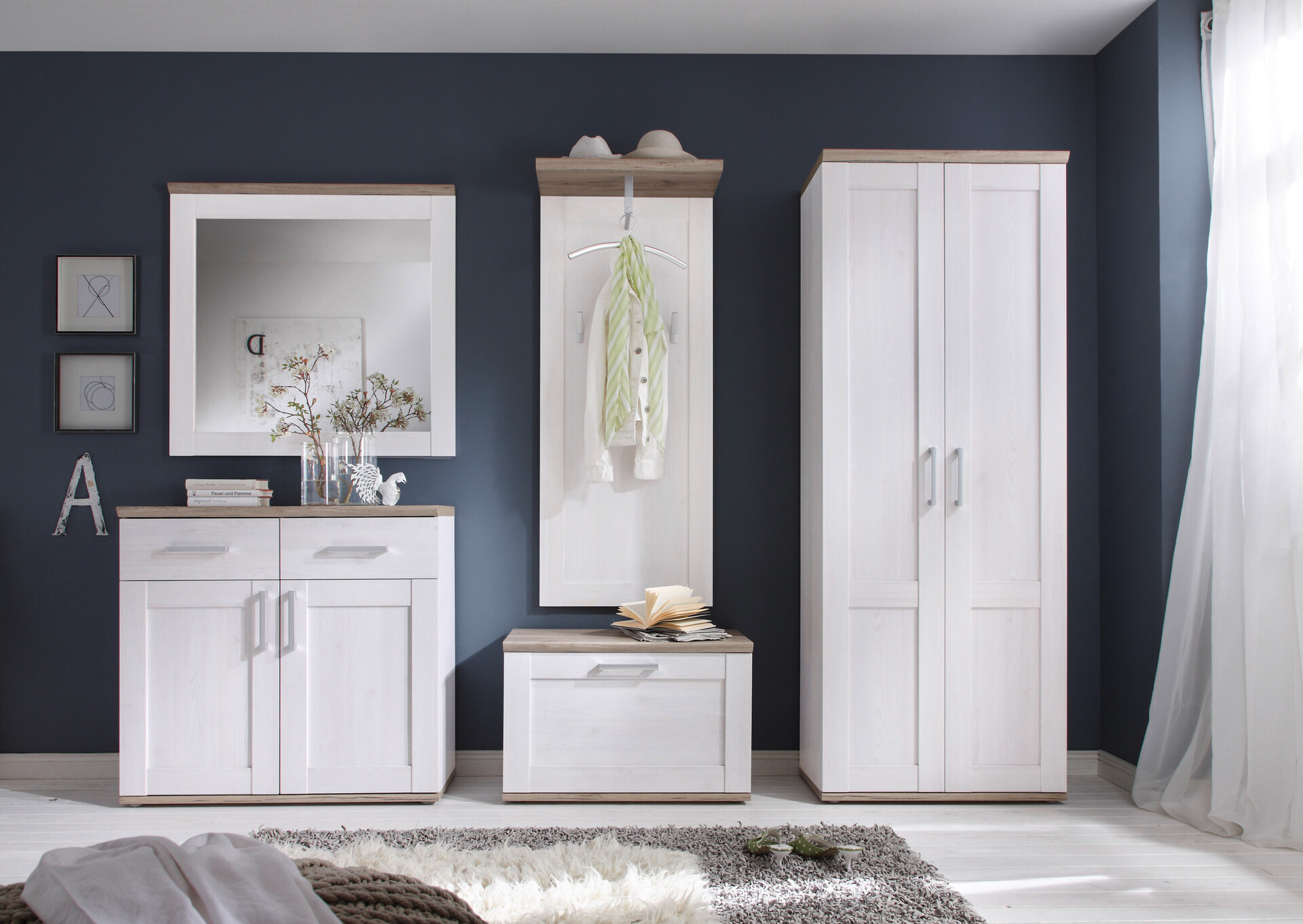 Garderobenschrank Romance Eiche San-Remo Nachbildung Sibiu Lärche Nachbildung B/H/T: ca. 76x201x39 cm