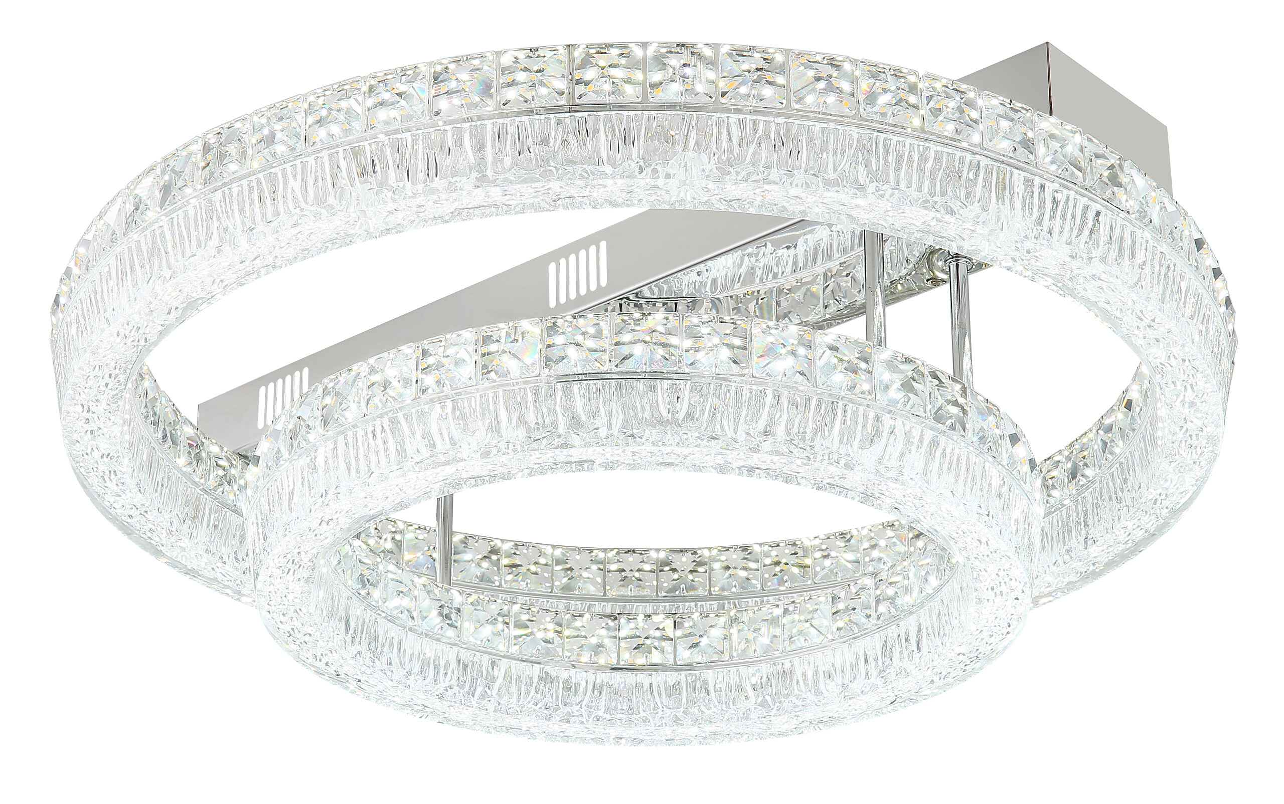 GLOBO Deckenleuchte klar Chrom Metall Glas Acryl H/D: ca. 19,5x60 cm 1 Brennstellen