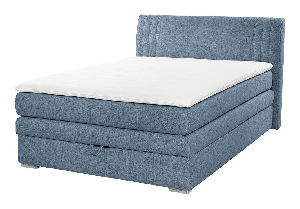 Boxspringbett  blau Liegefläche B/L: ca. 140x200 cm