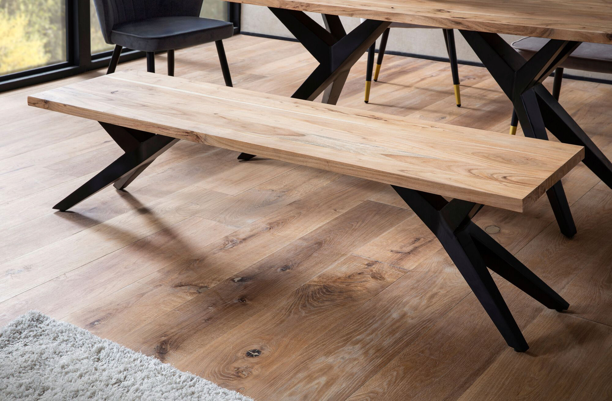 Sitzbank braun B/H/T: ca. 160x45x45 cm