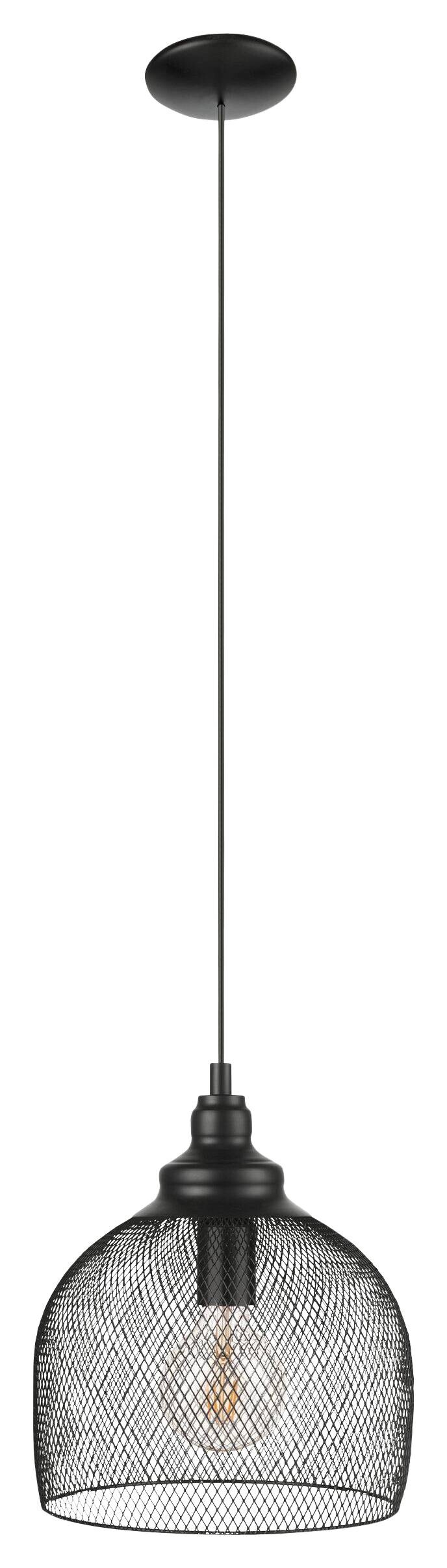 Eglo Pendelleuchte Straiton schwarz Metall B/H/L: ca. 28x110x28 cm E27 1 Brennstellen